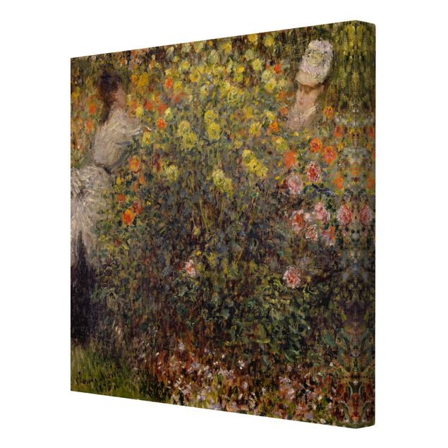 Quadros florais Claude Monet - Two Ladies in the Flower Garden