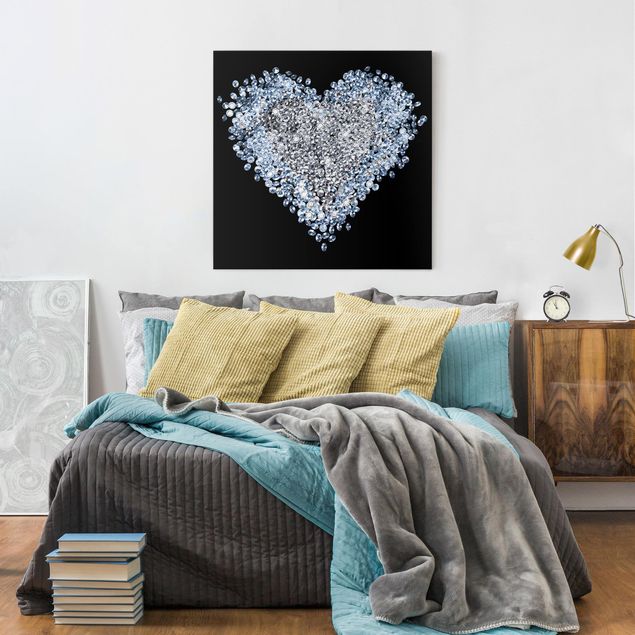quadros modernos para quarto de casal Diamond Heart