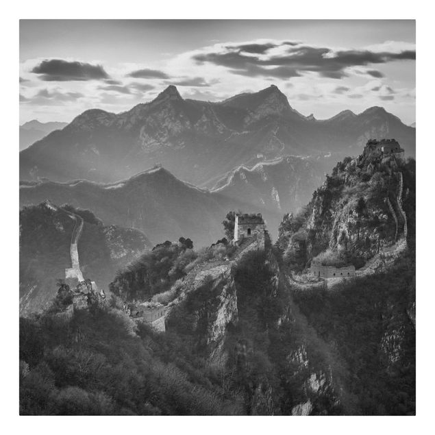 Telas decorativas em preto e branco The Great Chinese Wall II