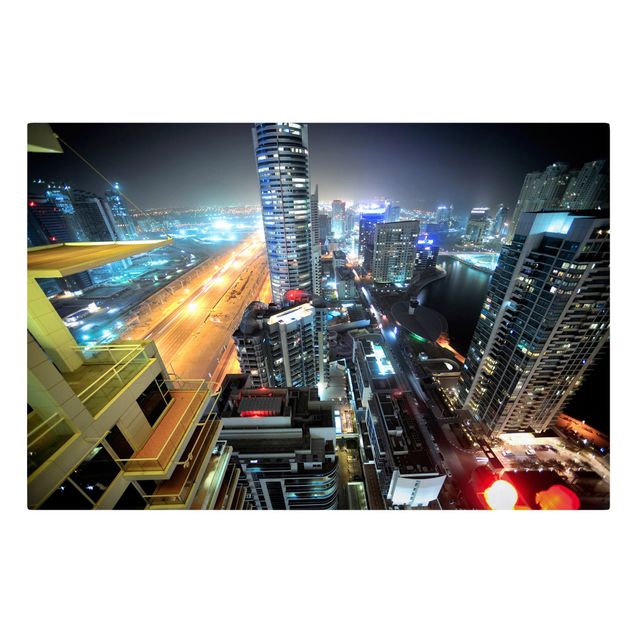 Telas decorativas cidades e paisagens urbanas Dubai Lights