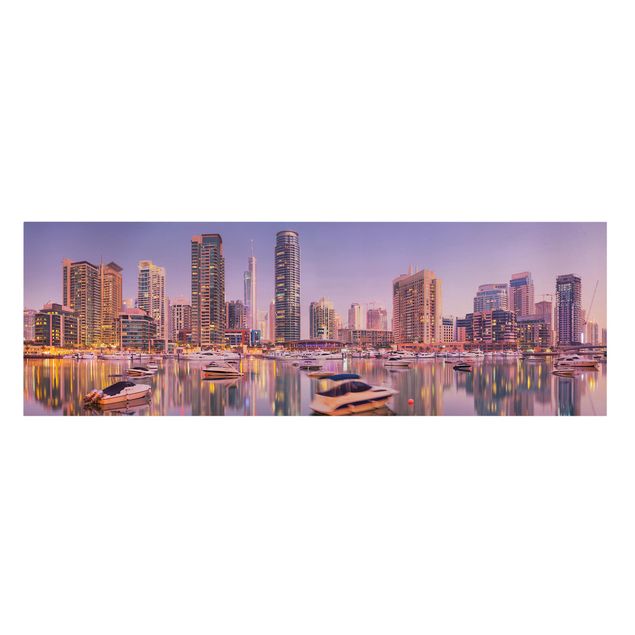 Telas decorativas cidades e paisagens urbanas Dubai Skyline And Marina