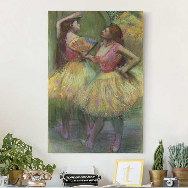 Quadros movimento artístico Impressionismo Edgar Degas - Two Dancers Before Going On Stage