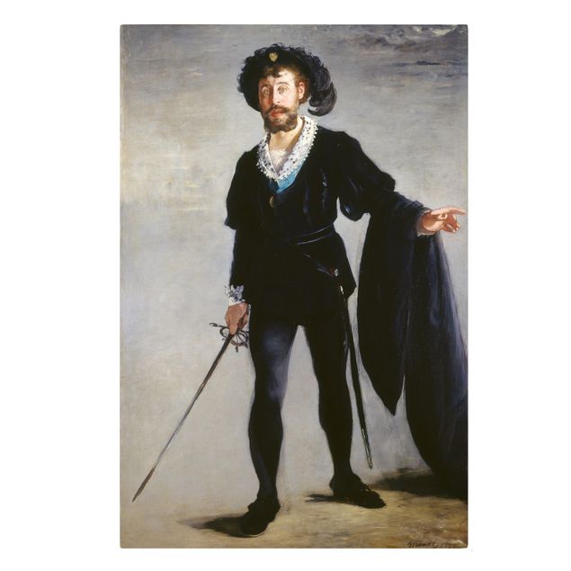 Quadros famosos Edouard Manet - Jean-Baptiste Faure in the Role of Hamlet