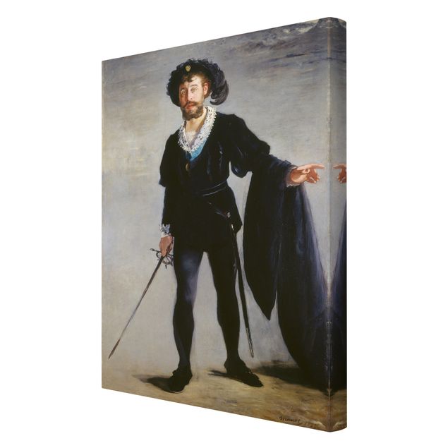 Quadros retratos Edouard Manet - Jean-Baptiste Faure in the Role of Hamlet