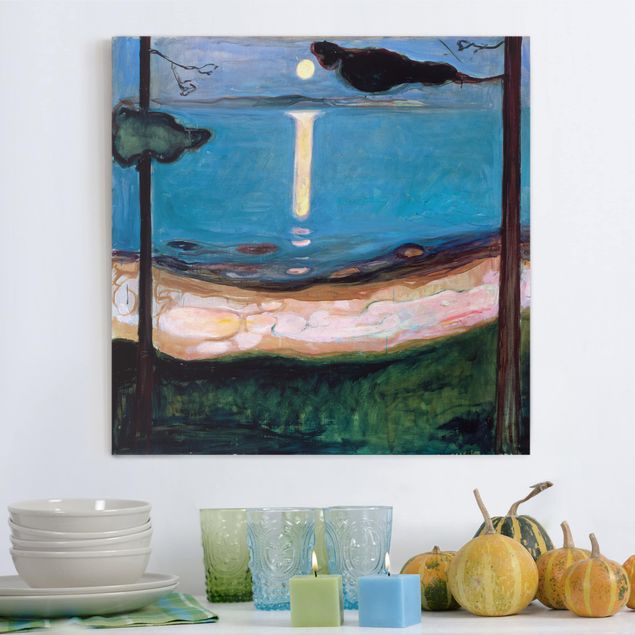 Quadros movimento artístico Expressionismo Edvard Munch - Moon Night