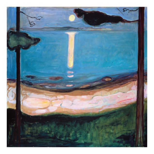 Quadros paisagens Edvard Munch - Moon Night