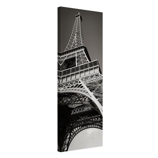 Telas decorativas em preto e branco Eiffel tower