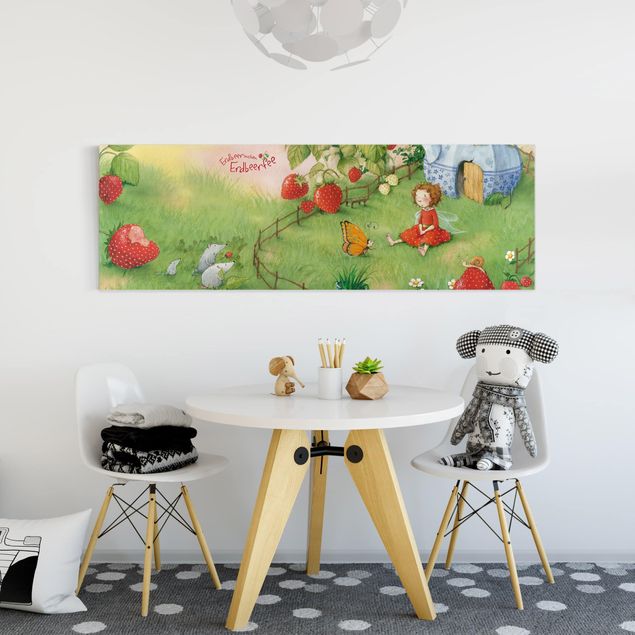 quadros modernos para quarto de casal Little Strawberry Strawberry Fairy - In The Garden