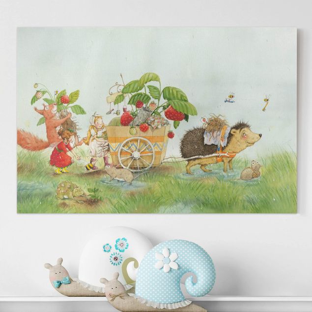 Telas decorativas animais Little Strawberry Strawberry Fairy - With Hedgehog