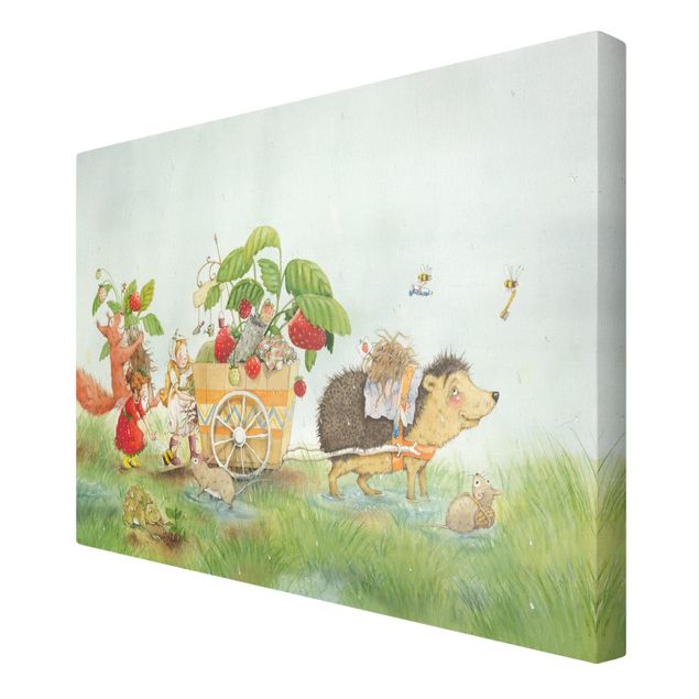 decoração quadros Little Strawberry Strawberry Fairy - With Hedgehog