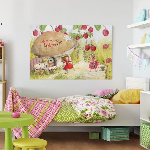 quadros modernos para quarto de casal Little Strawberry Strawberry Fairy - Under The Raspberry Bush