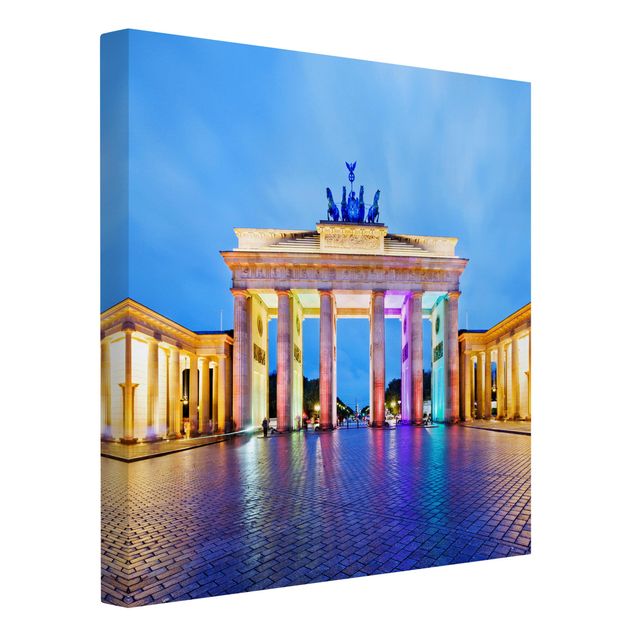 Telas decorativas cidades e paisagens urbanas Illuminated Brandenburg Gate
