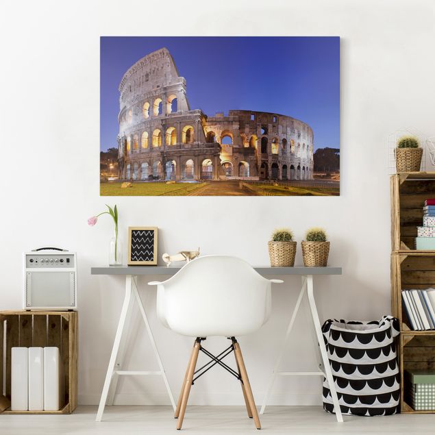 Telas decorativas Itália Illuminated Colosseum