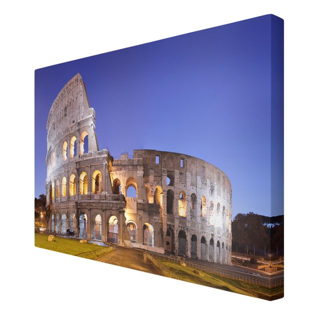 quadros decorativos para sala modernos Illuminated Colosseum