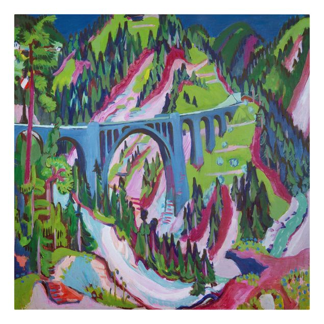 quadros de paisagens Ernst Ludwig Kirchner - The Bridge near Wiesen