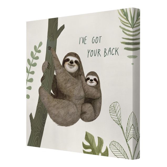 quadros em tela Sloth Sayings - Back