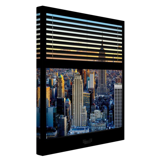 Telas decorativas pôr-do-sol Window View Blinds - Sunrise New York