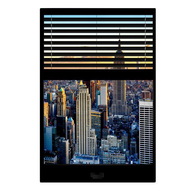 Telas decorativas cidades e paisagens urbanas Window View Blinds - Sunrise New York