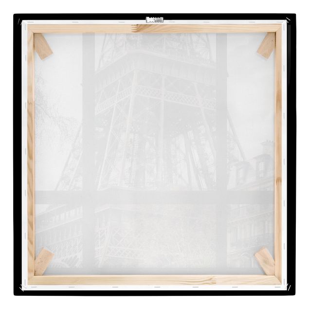 quadros em preto e branco Window view Paris - Near the Eiffel Tower black and white