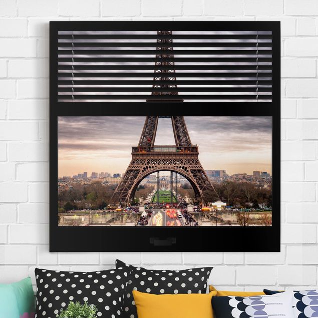 decoraçao para parede de cozinha Window Blinds View - Eiffel Tower Paris