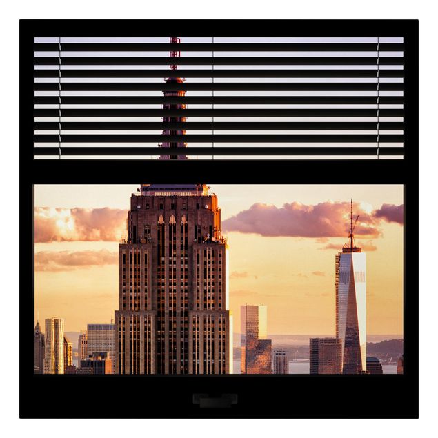 Quadros cidades Window View Blind - Empire State Building New York