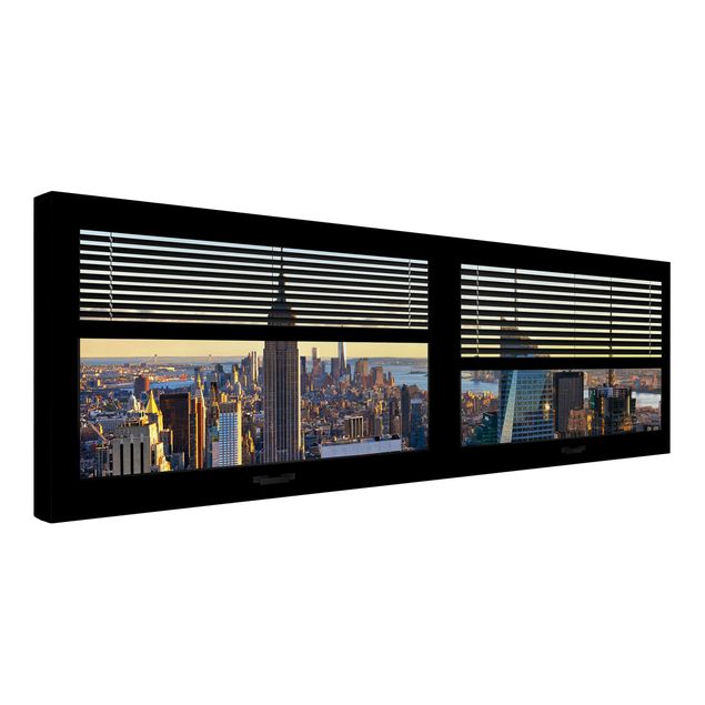 Telas decorativas pôr-do-sol Window View Blinds - Manhattan Evening