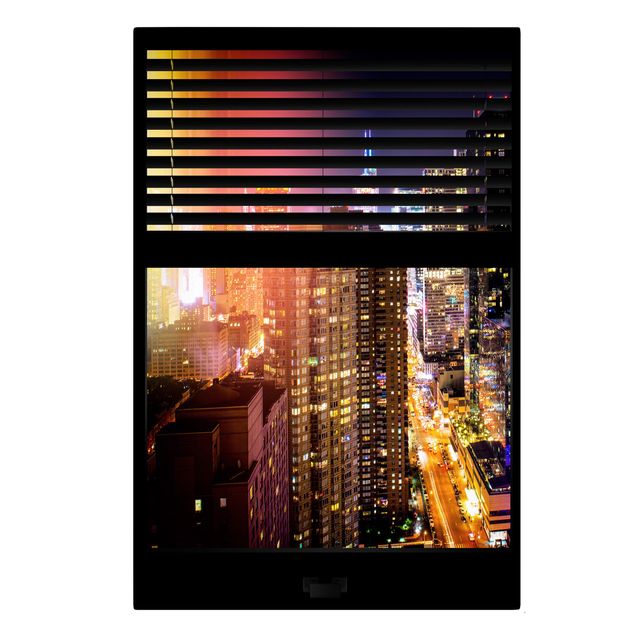 Quadros cidades Window View Blinds - Manhattan at night