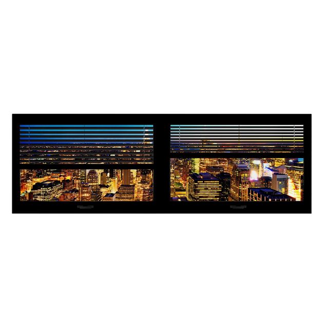 Quadros cidades Window View Blinds - New York At Night