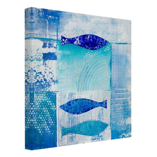 Telas decorativas animais Fish In The Blue