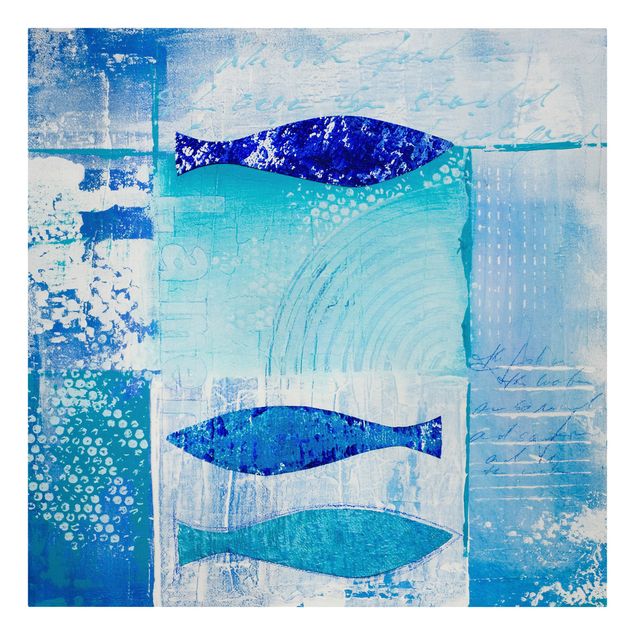 Telas decorativas padrões Fish In The Blue