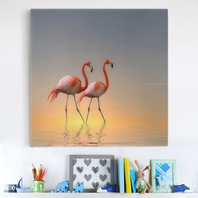 decoraçao para parede de cozinha Flamingo Love