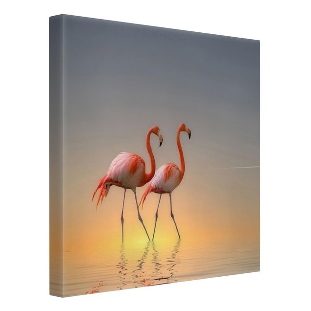 Telas decorativas animais Flamingo Love