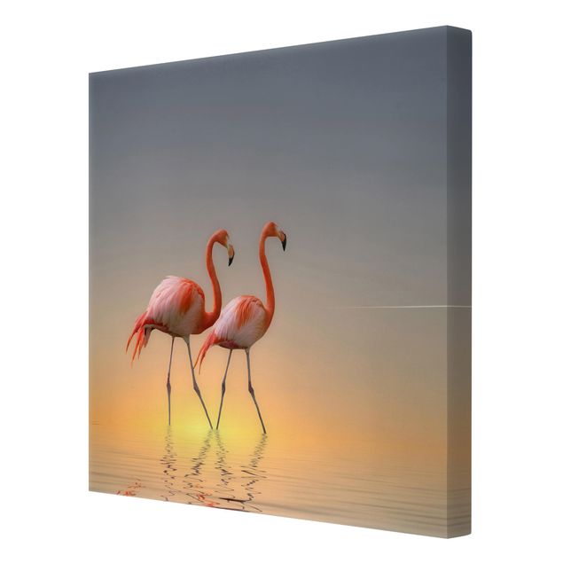 quadros modernos para quarto de casal Flamingo Love