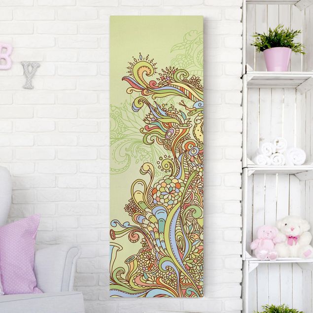 telas decorativas para sala de jantar Floral Illustration
