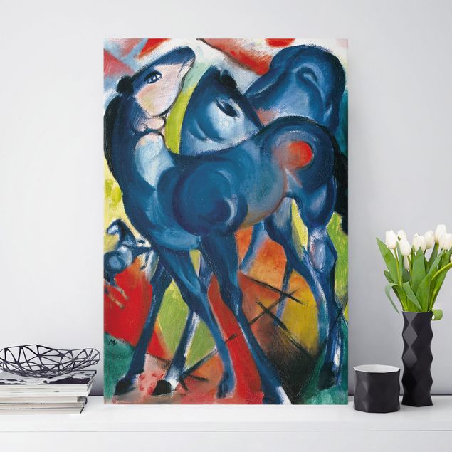 Quadros movimento artístico Expressionismo Franz Marc - The Blue Foals