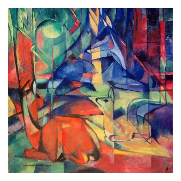 Quadros famosos Franz Marc - Deer In The Forest