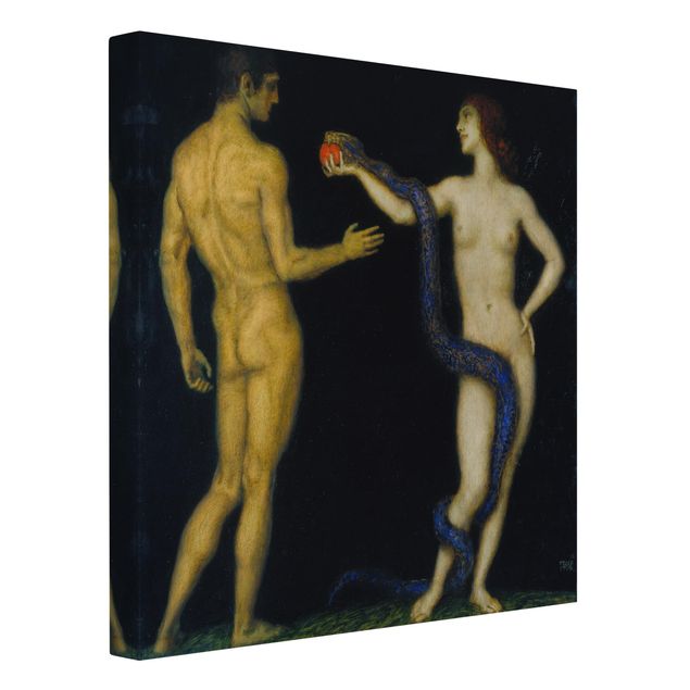 Quadros atos e eróticos Franz von Stuck - Adam and Eve