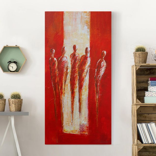 Telas decorativas réplicas de quadros famosos Five Figures In Red 02