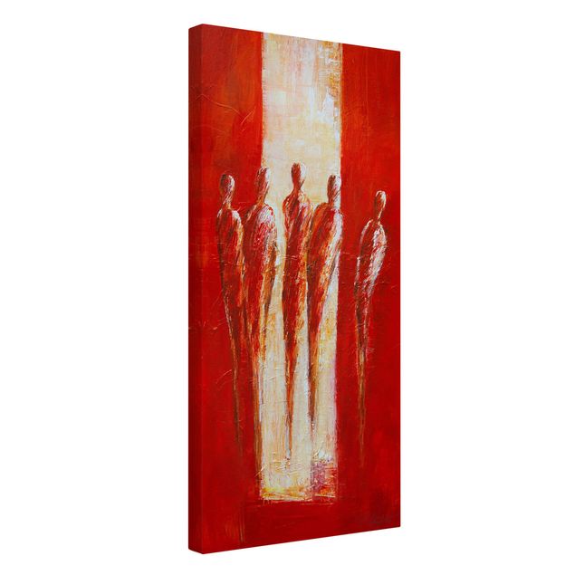 Telas decorativas abstratas Five Figures In Red 02