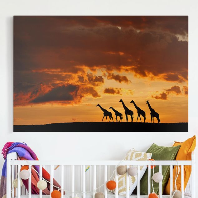 decoraçao para parede de cozinha Five Giraffes