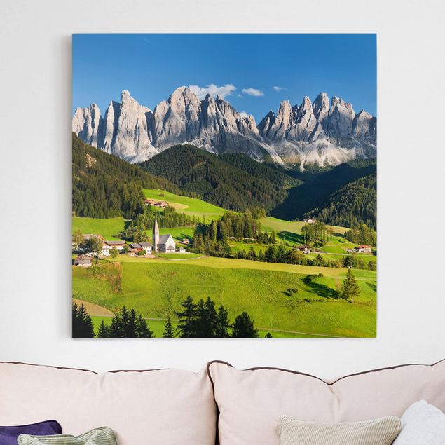Telas decorativas montanhas Odle In South Tyrol