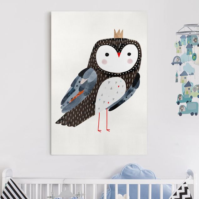 Decoração para quarto infantil Crowned Owl Dark