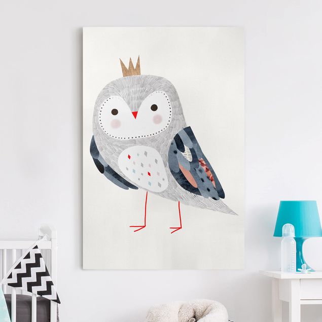 Telas decorativas animais Crowned Owl Light