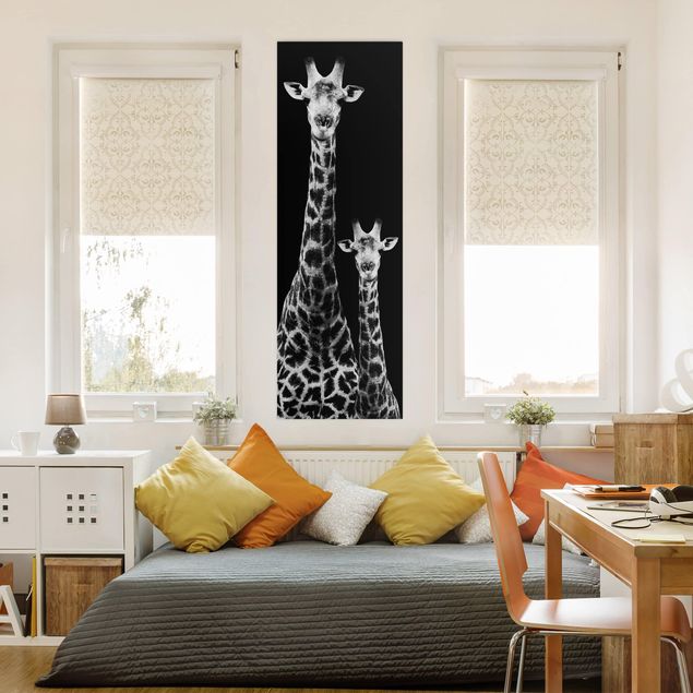 quadros em preto e branco Giraffe Duo Black And White