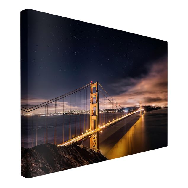 quadros modernos para quarto de casal Golden Gate To Stars