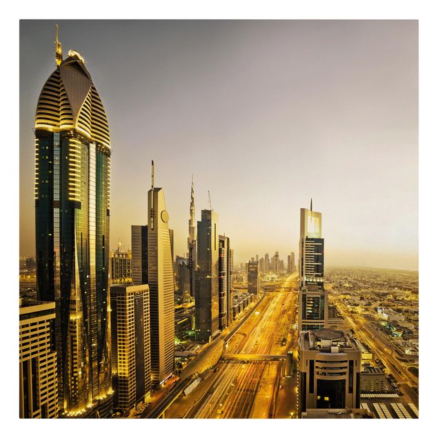 Telas decorativas cidades e paisagens urbanas Golden Dubai