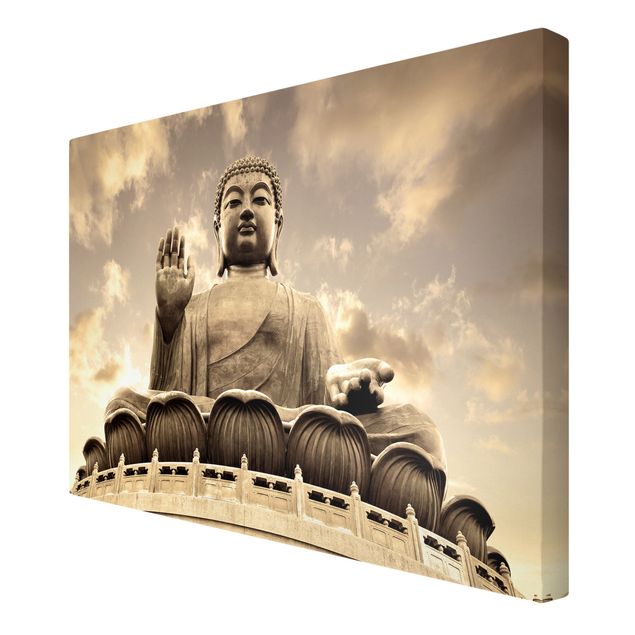 quadros em tela Big Buddha Sepia