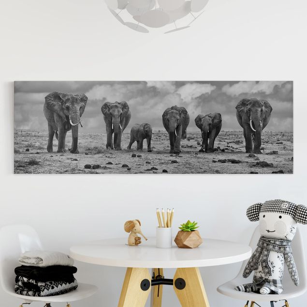 Telas decorativas elefantes Large Familiy