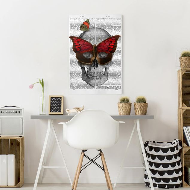 Quadros borboletas Scary Reading - Butterfly Mask