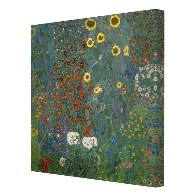 Telas decorativas réplicas de quadros famosos Gustav Klimt - Garden Sunflowers
